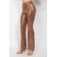thumbnail image 4 of Saronite Pantalones de Tiro Medio, Entallados y Acampanados con Lentejuelas, con Cintura Elástica Metalizada, Largos, Color Moca (para Mujer), 4 of 5
