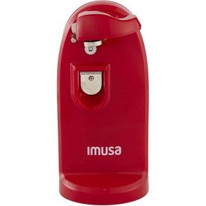 Imusa Usa Abrelatas Eléctrico Con Abrebotellas Y Afilador De Cuchillos, Rojo