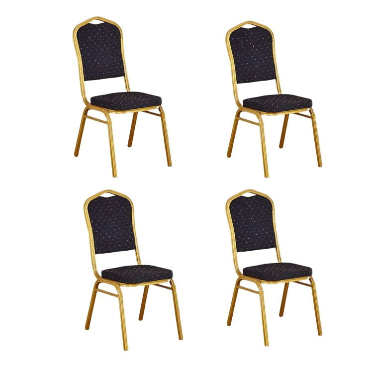 Crusec - Pack 4 Silla Tapizada Eventos Fiestas Conferencias Comedor - Negro