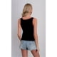 thumbnail image 2 of Polera Corta Mujer Elasticada Sin Manga Acanalada Musculosa 7607, 2 of 2