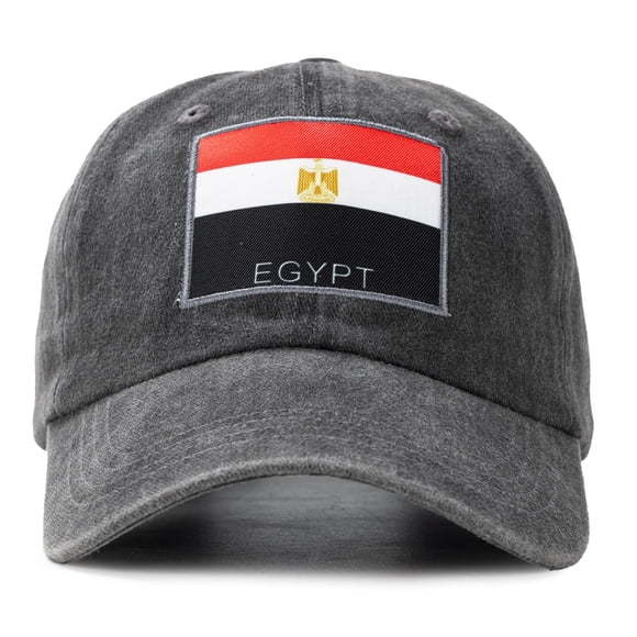 Gorra de béisbol YVJCJV negra ajustable con bandera de Egipto
