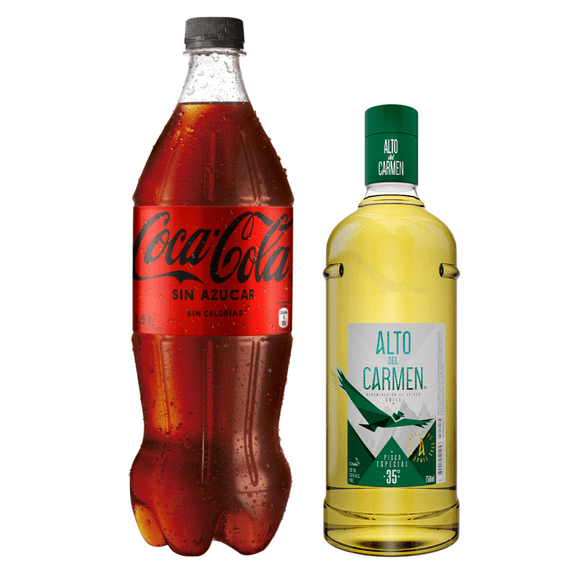 Pisco Alto Del Carmen 1000cc + Bebida Coca Cola S/A 1500cc