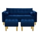 thumbnail image 1 of Sofa Retro 3c + 2 Pouf Felpa 01 Azul Marino, 1 of 6