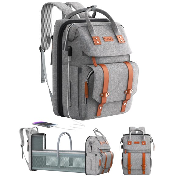 Mochila ISMGN Bolsa para Pañales Grande Multifuncional Gris
