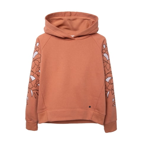 Pillin - Polerón Niña Cerrado Con Mangas Bordadas Ocre