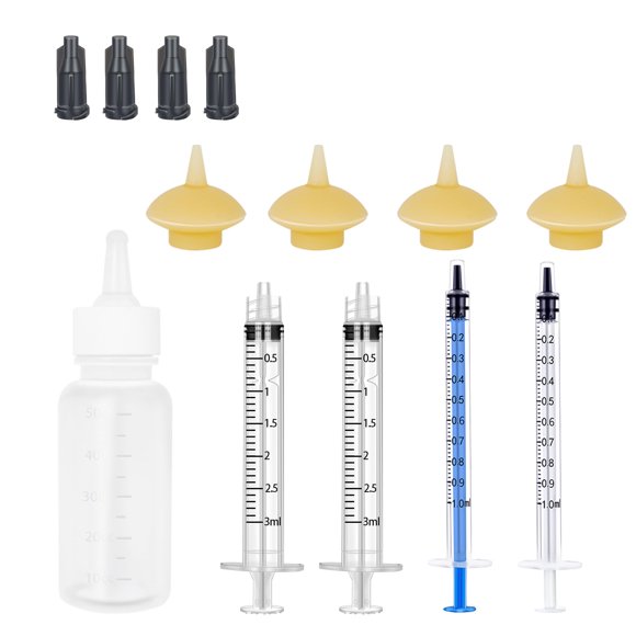 Set de botella para mascotas Xuanda 50 ml con tetinas y jeringas