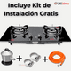 thumbnail image 4 of Cocina Encimera a Gas Licuado 2 platos Tope de Vidrio con Chispero+Kit de Instalación, 4 of 8