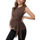 thumbnail image 4 of INSPIRE CHIC Blusa de maternidad para mujer con lazo en la cintura, manga corta, verano 2025, camiseta para oficina, talla 2XL, color marrón, 4 of 5