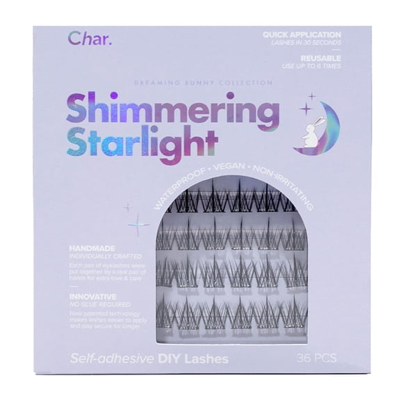 Char. Pestañas reutilizables a prueba de sudor Shimmering Starlight, 36 unidades