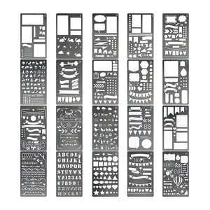 Magideal - 20X Plantillas Para Pintura Artesanal, Plantillas Con Patrones Para Colorear, Plantillas Creativas De Dibujo Mixto Para Álbum, Fabricación De Tarjetas