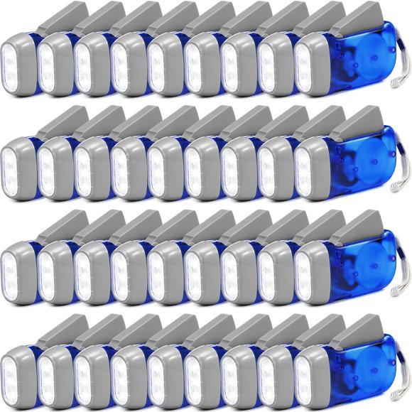 Linterna Mudder 24 unidades 10 cm azul de manivela