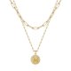 thumbnail image 1 of Collar con forma de sujetapapeles en capas de Ursteel chapado en oro de 14 quilates, 1 of 7