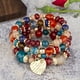 thumbnail image 1 of Heart Charm Beads Layered Bracelet Set Pompomia Bracelet Charm Vintage Jewelry Valentine's Day Gift, 1 of 5