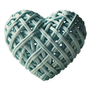 Genérico - Set 4 Adorno Corazon Mimbre Decorativo 20 Cm Hogar Lau