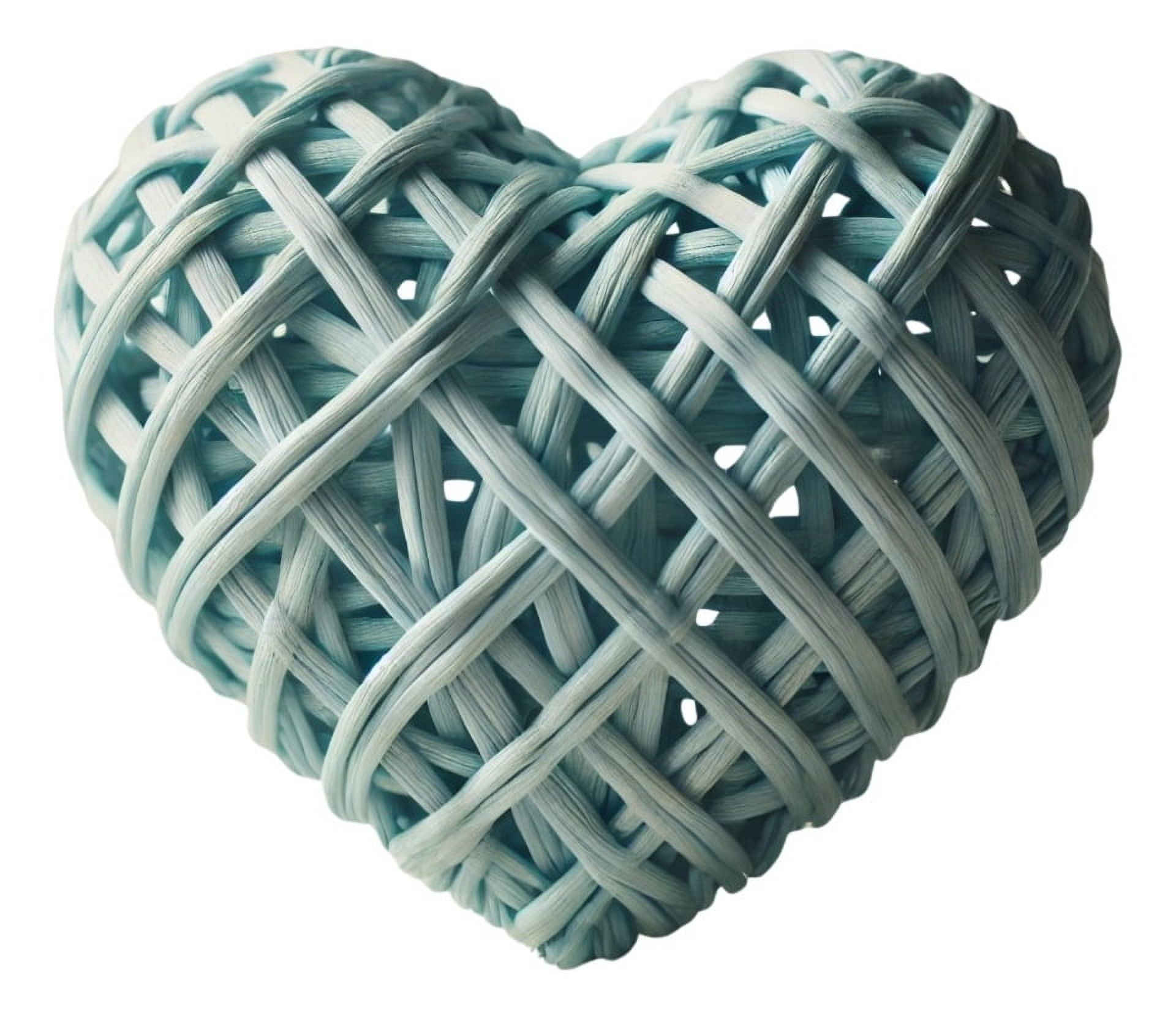 Genérico - Set 4 Adorno Corazon Mimbre Decorativo 20 Cm Hogar Lau