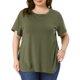 thumbnail image 1 of GRACIA Y GRANDEZA Camiseta de Pascua para Mujer Talla Grande Verano Manga Corta Cuello Redondo Dobladillo con Abertura Lateral Tallas Grandes 1X Verde Militar, 1 of 6