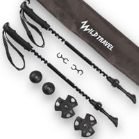 Wild Travel - Pack 2 Bastones Trekking Diseñado Para Niños/As Negro