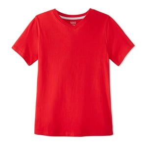 Camiseta French Toast De Manga Corta Con Cuello En V Para Niños, Roja, Talla 14