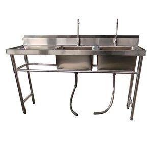 Prochef - Lavafondos Doble Acero Inox. 175X60X90 Cm. Secador Izquierdo