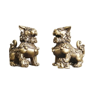 Bothyi - Estatua De León Feng Shui Decor Vintage Miniatura Para Césped De Escritorio