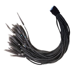 Ioensy - Casco De Motocicleta Trenzas Cola De Caballo 55Cm-60Cm Punk Apto Para Bicicleta Mujer Hombre