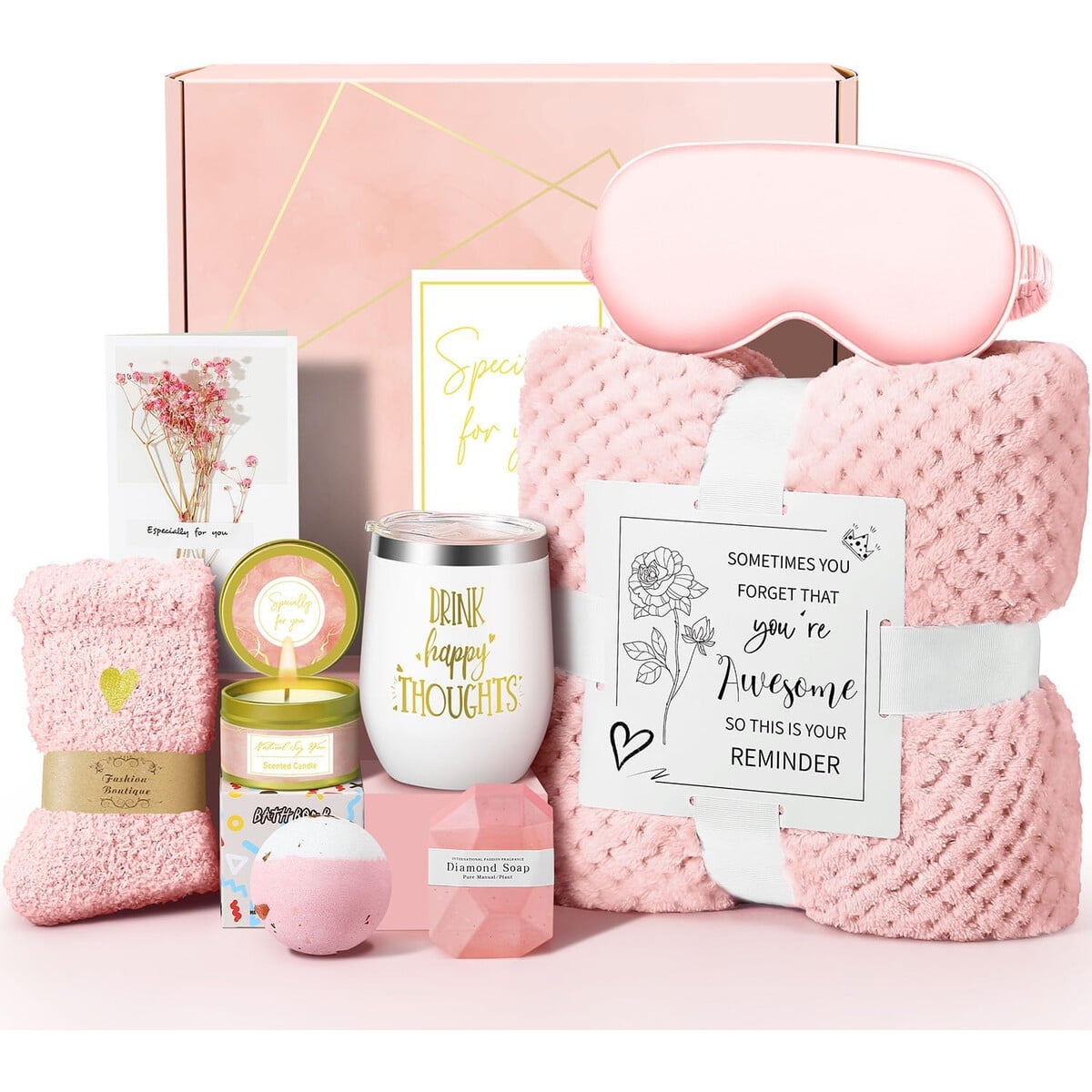 Set Regalo Kalokey Rw11pinku Spa Manta Vela Taza