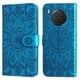 thumbnail image 2 of Funda tipo cartera FOXDOCK para Huawei Nova 8i , diseño girasol en relieve, cuero PU, cierre magnético, soporte y tarjetero, 2 of 5