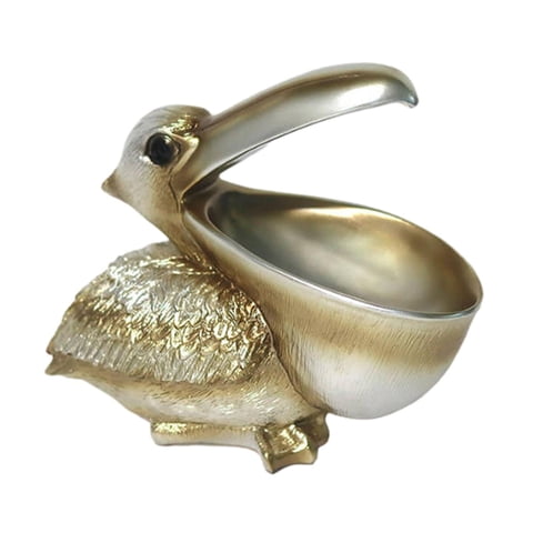 Bothyi - Figura De Pelícano, Escultura Decorativa De Animal Para La Entrada De La Mesa, Gris Dorado