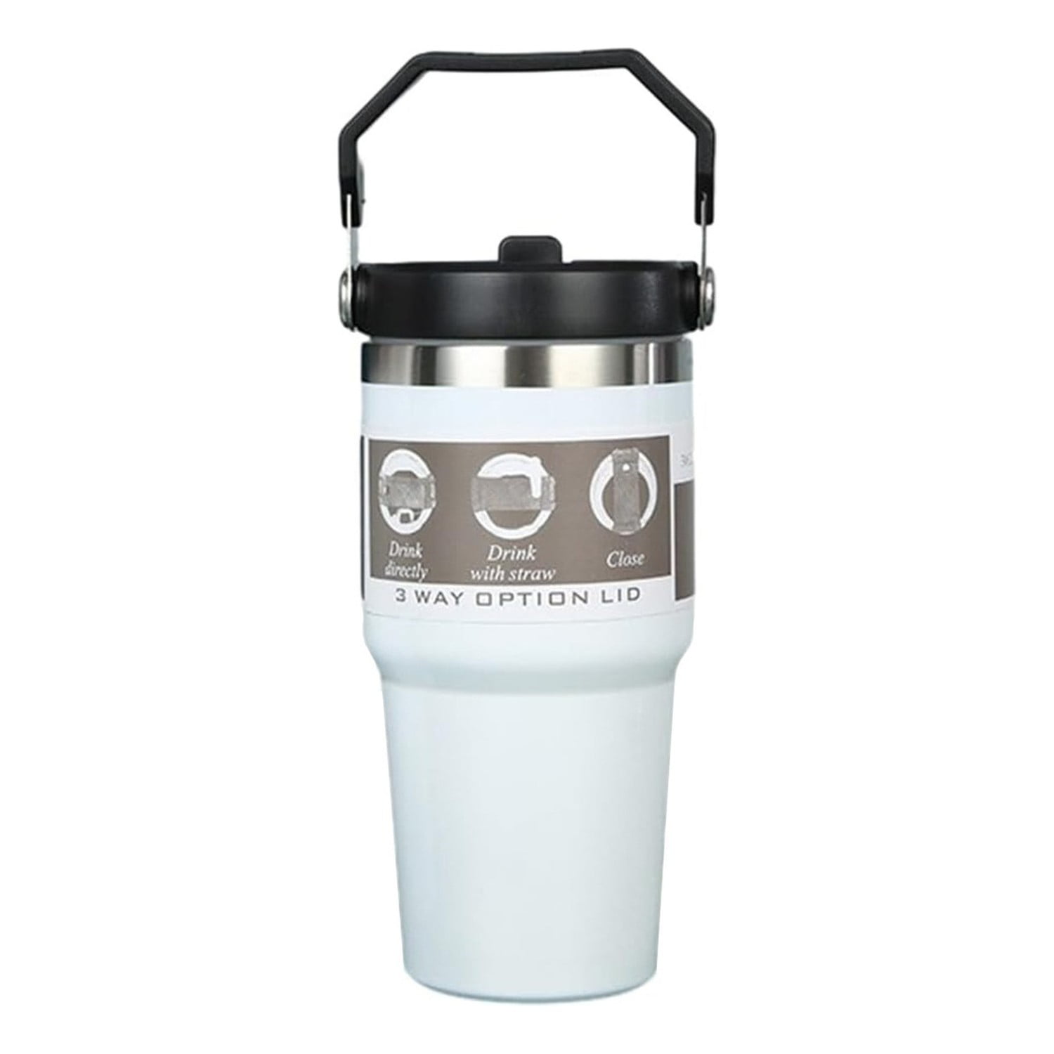 Genérico - Mug Termo Inoxidable 600ml Blanco Portátil Antifugas