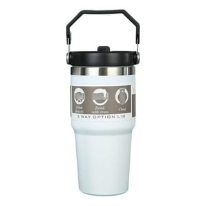 Genérico - Mug Termo Inoxidable 600Ml Blanco Portátil Antifugas