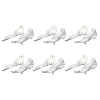 Magideal - 12 Piezas De Pájaros Artificiales De Espuma Simulada, Regalo De Cumpleaños, Pájaro Blanco Para Paisaje, Césped, Exteriores, Exhibiciones De Temporada