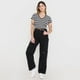 thumbnail image 4 of Polera Mujer Rib Cuello V Roulette Negro Rayas Corona, 4 of 5