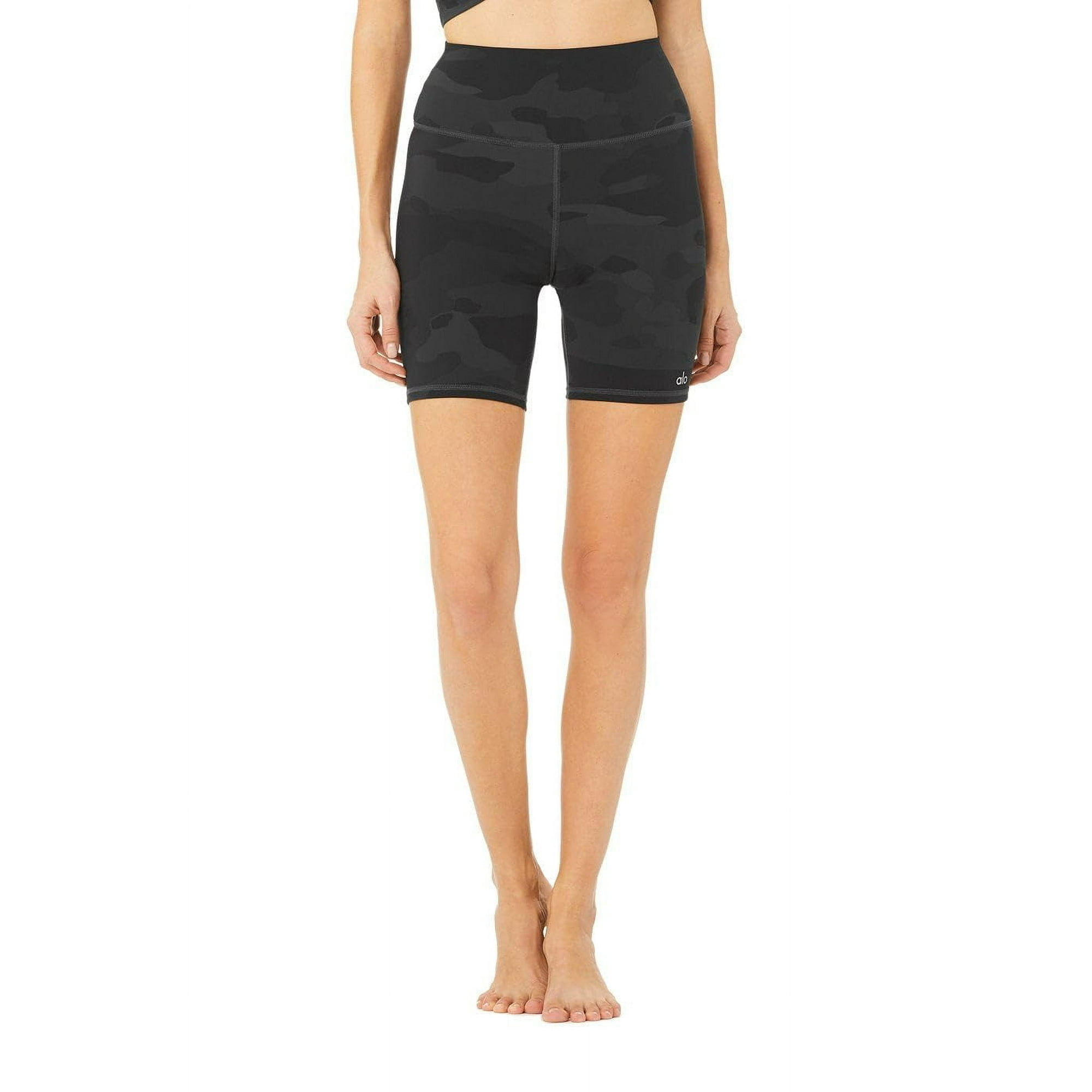 Alo Yoga - Pantalones Cortos High Waist Vapor Para Mujer Camuflaje Negro