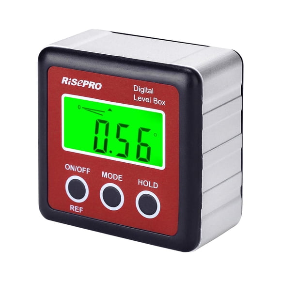 Caja de Nivel Digital RISEPRO con Medidor de Ángulos, Retroiluminación e Imán
