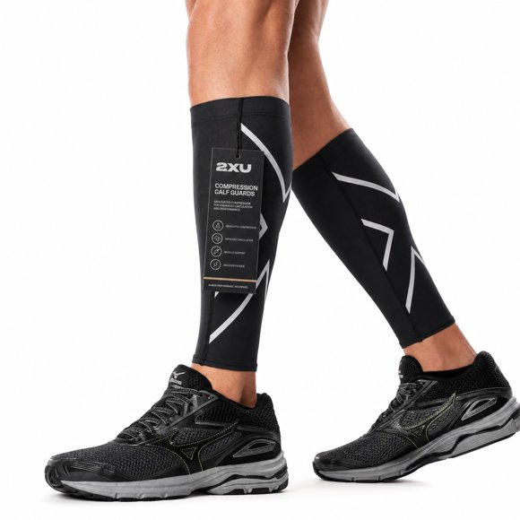 Protectores de pantorrilla 2XU negro/negro - Talla pequeña