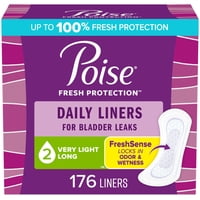 Panty Liners Poise Daily Con 2 Gotas, Absorción Muy Ligera, X176