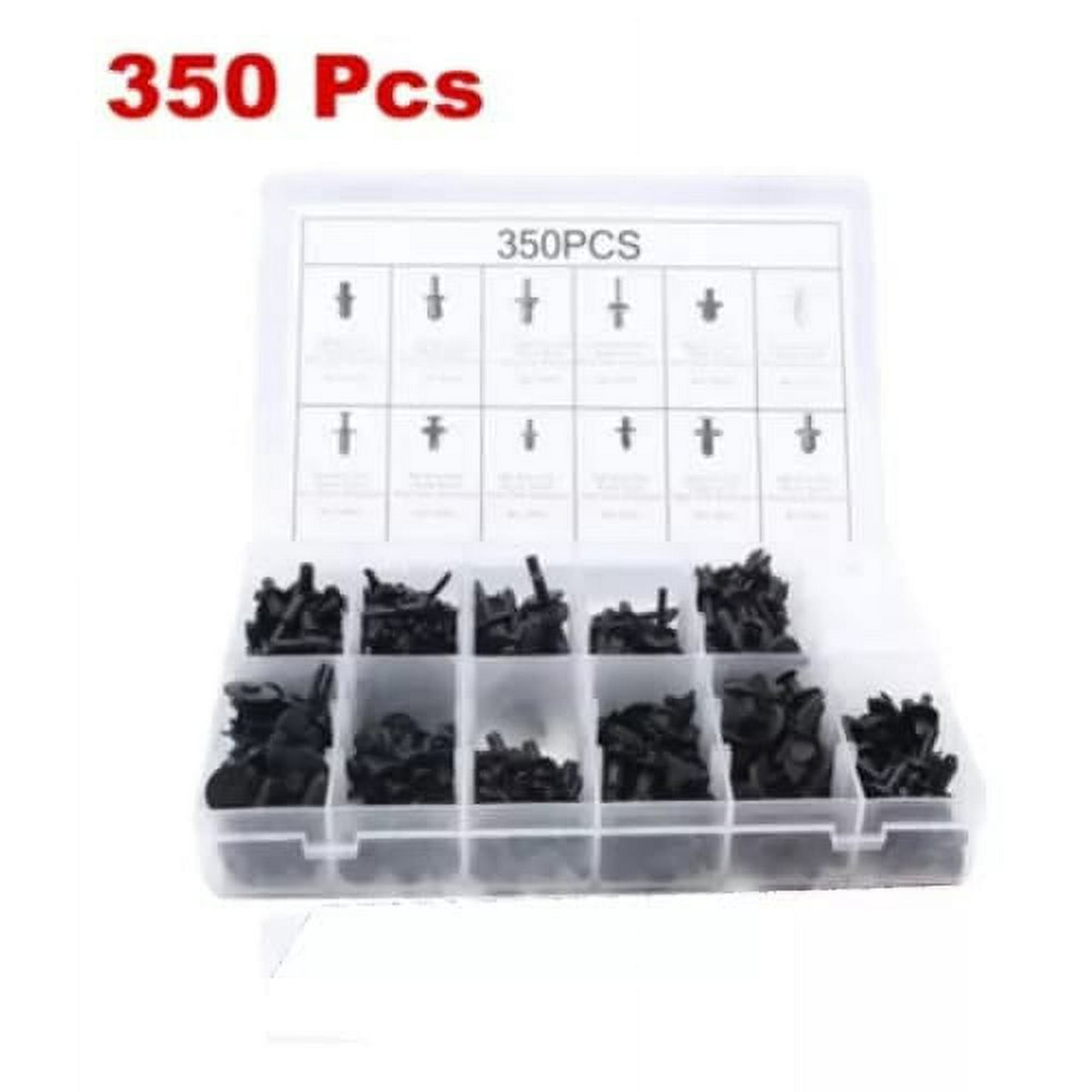 Partyglobos - Kit 350 Clip Broche Retencion Plastico Auto Lata Tapabarro