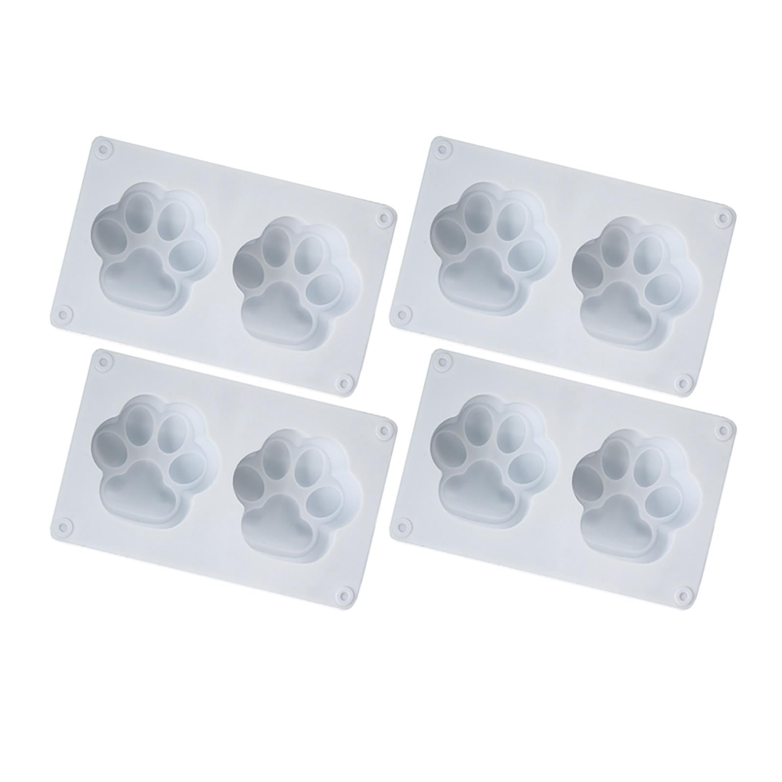 Magideal - 4 Uds 3d Oso Perro Gato Pata De Silicona Estampado De Mascotas Para Hornear Galleta Pudín Chocolate Llavero Perros Golosinas De