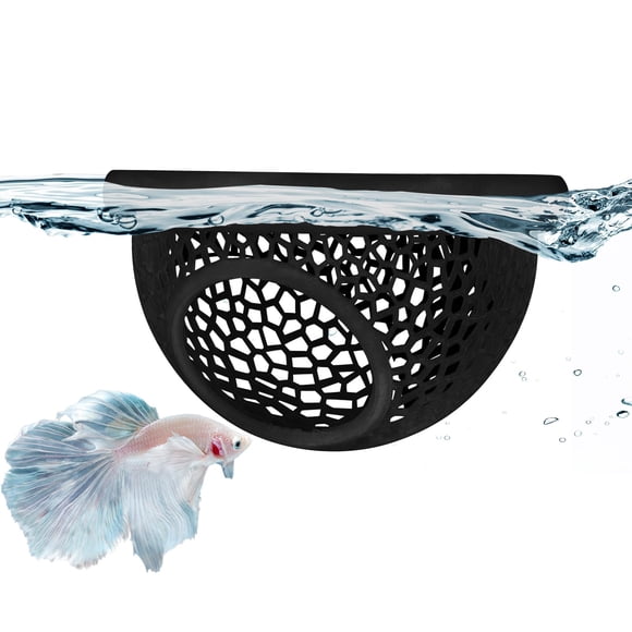 Cueva flotante para decoración de acuarios con piel de betta y camarones sicutoz