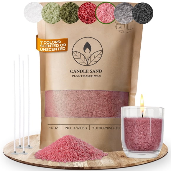 Arena Para Velas 397 G Granulado De Cera Rosa 4 Mechas