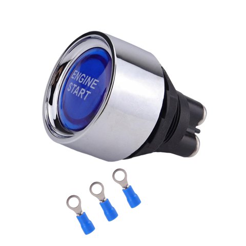 Magideal - Interruptor De Arranque De Botón, Interruptor De Arranque Momentáneo, 50 A, 12 V, Interruptor De Botón De Arranque De Motor Ligero Para Rv, Camión, Azul