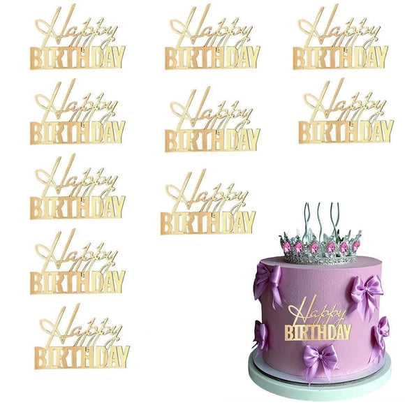 Espejo acrílico Pozese con diseño de feliz cumpleaños, 10 unidades