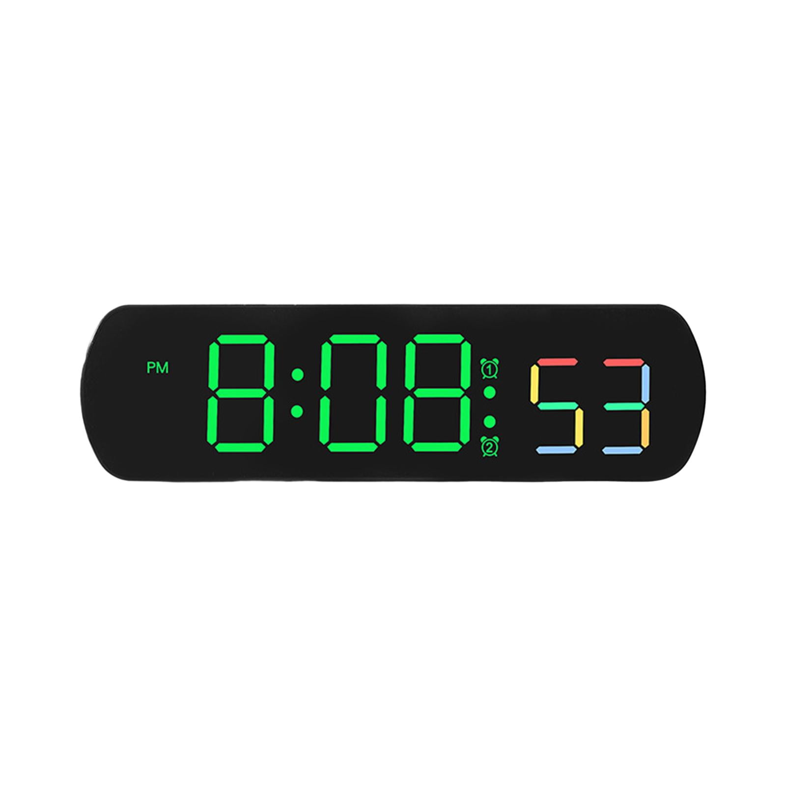 Magideal - Reloj De Escritorio, Reloj De Escritorio Electrónico, Pantalla Led, Reloj De Pared Digital Silencioso, Reloj Led, Para Decoración Interior De Cabecera Negro Y Verde