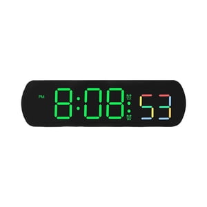 Magideal - Reloj De Escritorio, Reloj De Escritorio Electrónico, Pantalla Led, Reloj De Pared Digital Silencioso, Reloj Led, Para Decoración Interior De Cabecera Negro Y Verde