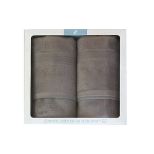 Decoexpress - Box De 2 Toallas De Baño 550Gr 70X140 Cm Gris