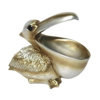 Magideal - Figura De Pelícano, Plato Para Dulces, Multiusos, Estatua De Pájaro Creativa Nórdica, Adorno De Escritorio Para Estantería, Dormitorio, Decoración De Oro Gris