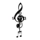 thumbnail image 4 of Reloj De Pared Con Notas Musicales. Arte Con Notas Musicales Para Sala De Estar O Habitación Infantil. Para Amantes De La Música. Negro., 4 of 5