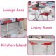 thumbnail image 2 of Taburete de bar Acme Rania giratorio rojo con altura ajustable, 2 of 3