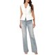 thumbnail image 2 of INSPIRE CHIC Chaleco de regreso a clases para mujer, botones de mezclilla, solapa con muesca, cintura elástica, chaquetas sin mangas de mezclilla, 2XL blanco, 2 of 6