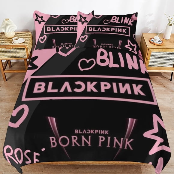 Blackpink Simple Function Soft Fabric Quick Wash Long Lasting Duvet Cover Sets for Daily Comfort